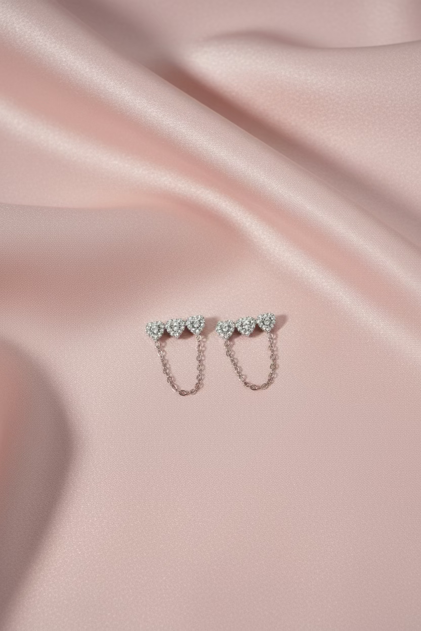 ORECCHINI TRIS DI CUORI